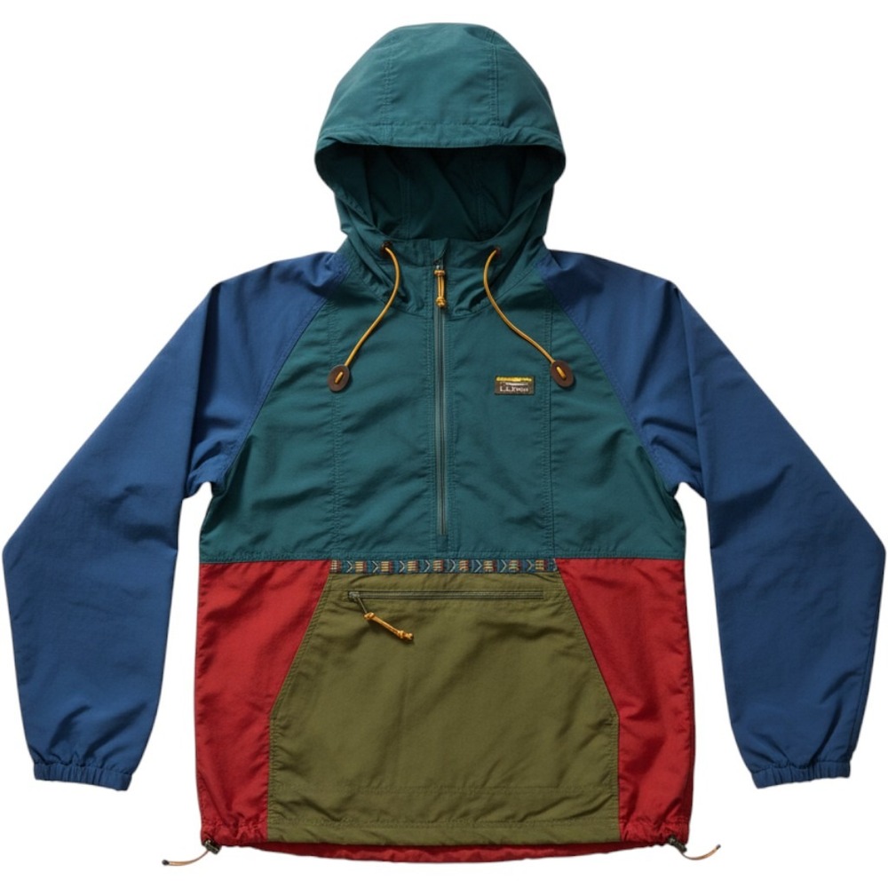 L.L.Bean Anorak Jacket Womens Large Multicolor Colorblock Hooded Windbreaker